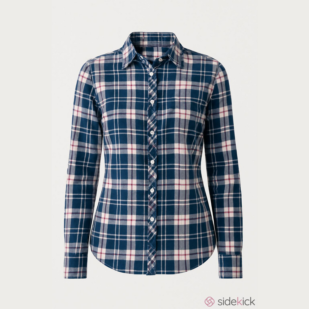 Aeropostale Plaid Button Down Shirt Blue Red Long Sleeves Ruched Small Petite